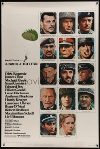 7k246 BRIDGE TOO FAR style A 40x60 1977 Michael Caine, Connery, cool art of hundreds of paratroopers
