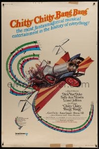 7k259 CHITTY CHITTY BANG BANG 40x60 1969 Dick Van Dyke, Sally Ann Howes, art of flying car!