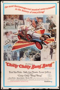 7k260 CHITTY CHITTY BANG BANG style B 40x60 1969 Dick Van Dyke, Sally Ann Howes, artwork of flying car