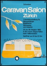 7k201 CARAVAN SALON 36x51 Swiss special poster 1960s cool raffle prize, art by Staub!