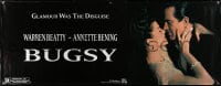 7k433 BUGSY vinyl banner 1991 close-up of Warren Beatty embracing Annette Bening!