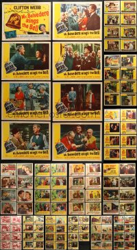7m097 LOT OF 127 LOBBY CARDS 1940s-1960s complete sets of 8 from a variety of different movies!