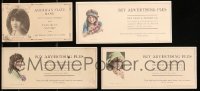 7m006 LOT OF 4 SILENT FILM ACTRESS INK BLOTTERS 1910s Marguerite Clark, Ethel Clayton & more!