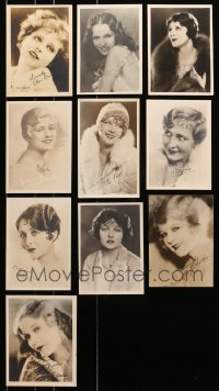7m008 LOT OF 10 SILENT ACTRESS 5X7 FAN PHOTOS 1920s sexy portraits with facsimile signatures!