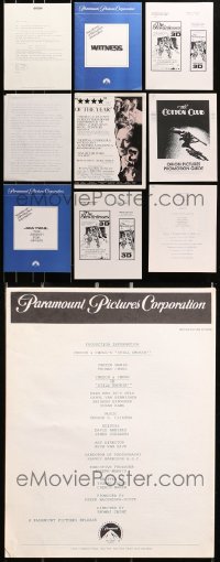 7m112 LOT OF 10 PRESSKIT AND PRESSBOOK SUPPLEMENTS 1960s-1980s cool movie advertising!
