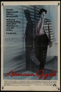 7p016 AMERICAN GIGOLO 1sh 1980 male prostitute Richard Gere is being framed for murder!