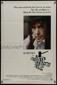 7p020 AND JUSTICE FOR ALL 1sh 1979 directed by Norman Jewison, Al Pacino is out of order!