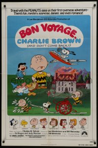 7p055 BON VOYAGE CHARLIE BROWN 1sh 1980 Peanuts, Charles M. Schulz art, Snoopy!