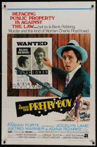 7p080 BULLET FOR PRETTY BOY 1sh 1970 AIP noir, Fabian as Floyd w/tommy gun & wanted poster!