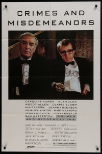 7p151 CRIMES & MISDEMEANORS style B 1sh 1989 Woody Allen directs & stars with Martin Landau!