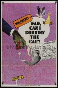 7p166 DAD CAN I BORROW THE CAR 1sh 1970 ultra rare Walt Disney short about learning to drive!