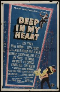 7p187 DEEP IN MY HEART 1sh 1954 MGM's finest all-star musical with 13 top MGM stars, dancing art!