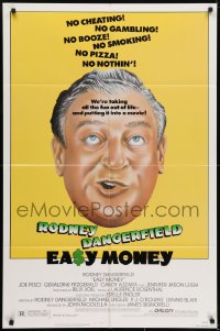 7p226 EASY MONEY 1sh 1983 wacky headshot artwork of screwball Rodney Dangerfield!