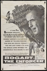 7p238 ENFORCER military 1sh R1960s Humphrey Bogart as the District Attorney fighting Murder Inc!