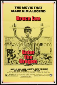 7p241 ENTER THE DRAGON 1sh R1979 Bruce Lee kung fu classic, the movie that made him a legend!