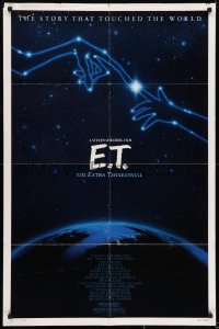 7p222 E.T. THE EXTRA TERRESTRIAL 1sh R1985 Drew Barrymore, Spielberg, cool Alvin art