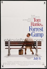 7p282 FORREST GUMP int'l advance DS 1sh 1994 Tom Hanks sits on bench, Robert Zemeckis classic!