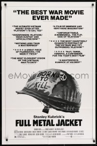 7p297 FULL METAL JACKET 1sh 1987 Stanley Kubrick Vietnam War movie, Philip Castle art!