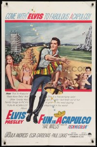 7p298 FUN IN ACAPULCO 1sh 1963 Elvis Presley in fabulous Mexico with sexy Ursula Andress!