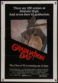7p322 GRADUATION DAY 1sh 1981 teen high school horror, the class of '81 is running out of time!