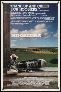7p368 HOOSIERS 1sh 1986 best basketball movie ever, Gene Hackman, Dennis Hopper!