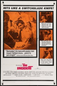 7p390 INCIDENT 1sh 1968 Victor Arnold, subway hostage Beau Bridges goes on a ride with terror!