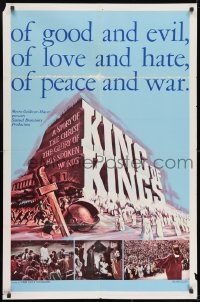 7p432 KING OF KINGS style A 1sh 1961 Nicholas Ray Biblical epic, Jeffrey Hunter as Jesus!