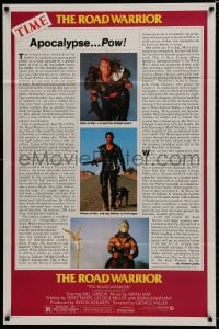 7p478 MAD MAX 2: THE ROAD WARRIOR 1sh 1982 George Miller, Mel Gibson, Time Magazine design!