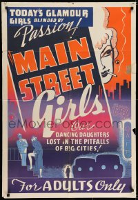 7p484 MAIN STREET GIRL 1sh 1939 Main Street Girls blinded by passion in big cities' pitfalls!
