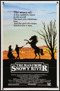 7p488 MAN FROM SNOWY RIVER 1sh 1982 Tom Burlinson, Sigrid Thornton, Kirk Douglas in a dual role!