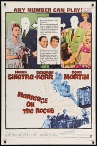7p496 MARRIAGE ON THE ROCKS 1sh 1965 Frank Sinatra, bride Deborah Kerr & Dean Martin!