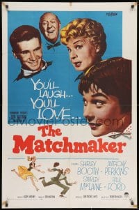 7p499 MATCHMAKER 1sh 1958 Shirley Booth, Shirley MacLaine, Anthony Perkins, Paul Ford