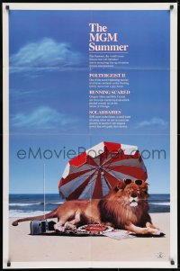 7p512 MGM SUMMER 1sh 1986 cool MGM lion on beach image, Poltergeist III, Solarbabies!