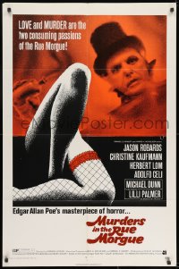 7p536 MURDERS IN THE RUE MORGUE 1sh 1971 Edgar Allan Poe, sexy legs in fishnet stockings!