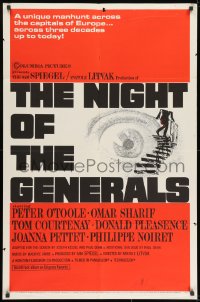 7p568 NIGHT OF THE GENERALS style B 1sh 1967 World War II officer Peter O'Toole, different eye art!