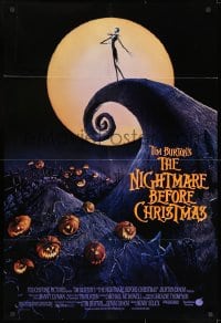 7p569 NIGHTMARE BEFORE CHRISTMAS DS 1sh 1993 Tim Burton, Disney, great Halloween horror image!