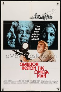 7p583 OMEGA MAN 1sh 1971 Charlton Heston is the last man alive & he's not alone, I Am Legend!