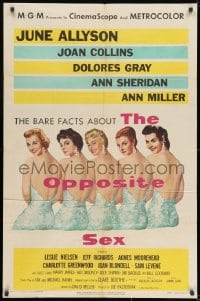 7p597 OPPOSITE SEX 1sh 1956 sexy June Allyson, Joan Collins, Dolores Gray, Ann Sheridan, Ann Miller