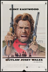 7p605 OUTLAW JOSEY WALES NSS style 1sh 1976 Clint Eastwood is an army of one, Roy Anderson art!