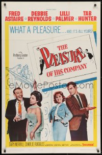 7p629 PLEASURE OF HIS COMPANY 1sh 1961 Fred Astaire, Debbie Reynolds, Lilli Palmer, Tab Hunter!