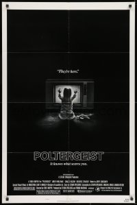 7p632 POLTERGEIST style B 1sh 1982 Tobe Hooper & Steven Spielberg, the first real ghost story!