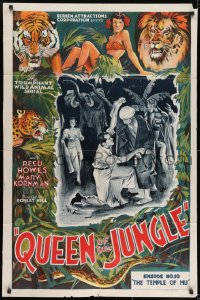 7p658 QUEEN OF THE JUNGLE chapter 10 1sh 1935 the triumphant animal wild serial, striking art!