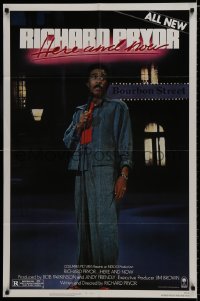 7p689 RICHARD PRYOR HERE & NOW 1sh 1983 all new stand-up comedy on Bourbon Street!