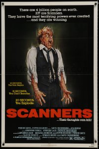 7p736 SCANNERS 1sh 1981 David Cronenberg, in 20 seconds your head explodes!