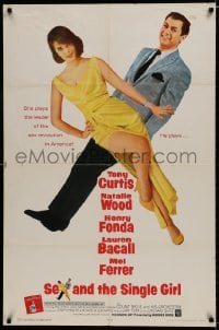 7p763 SEX & THE SINGLE GIRL 1sh 1965 great full-length image of Tony Curtis & sexiest Natalie Wood!