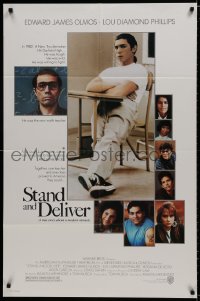 7p819 STAND & DELIVER style A 1sh 1987 Edward James Olmos teaches Lou Diamond Phillips!