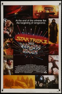 7p824 STAR TREK II 1sh 1982 The Wrath of Khan, Leonard Nimoy, William Shatner, sci-fi sequel!
