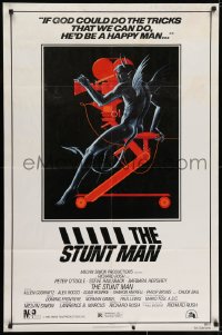 7p846 STUNT MAN 1sh 1980 Peter O'Toole, Lamb art of stuntmen in fiery action!