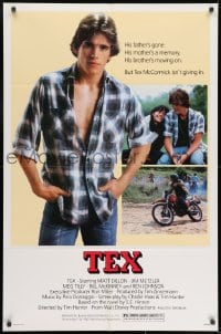 7p882 TEX 1sh 1982 young Matt Dillon, Meg Tilly & Emilio Estevez, from S.E. Hinton's novel!