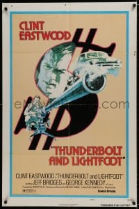 7p902 THUNDERBOLT & LIGHTFOOT style D 1sh 1974 art of Clint Eastwood with HUGE gun by Arnaldo Putzu!